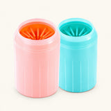 Paw cleaner cups in green and orange